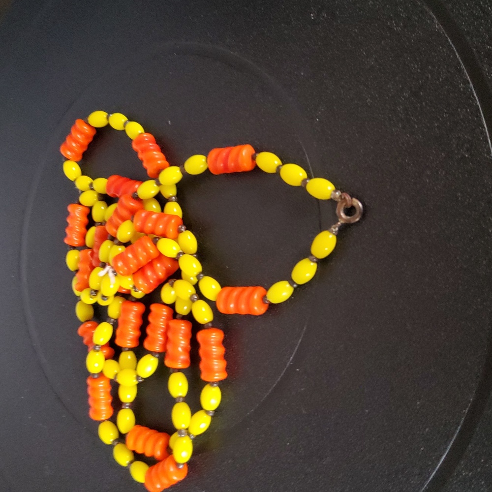 Vibrant Candy Corn Glass Necklace Lot - Picture 8 of 8